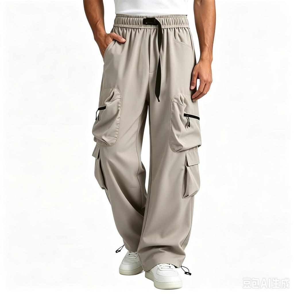 Herren Cargohose, Frühjahrs Outdoor Wanderhose, Bündchen Casual Arbeitshose für Herren