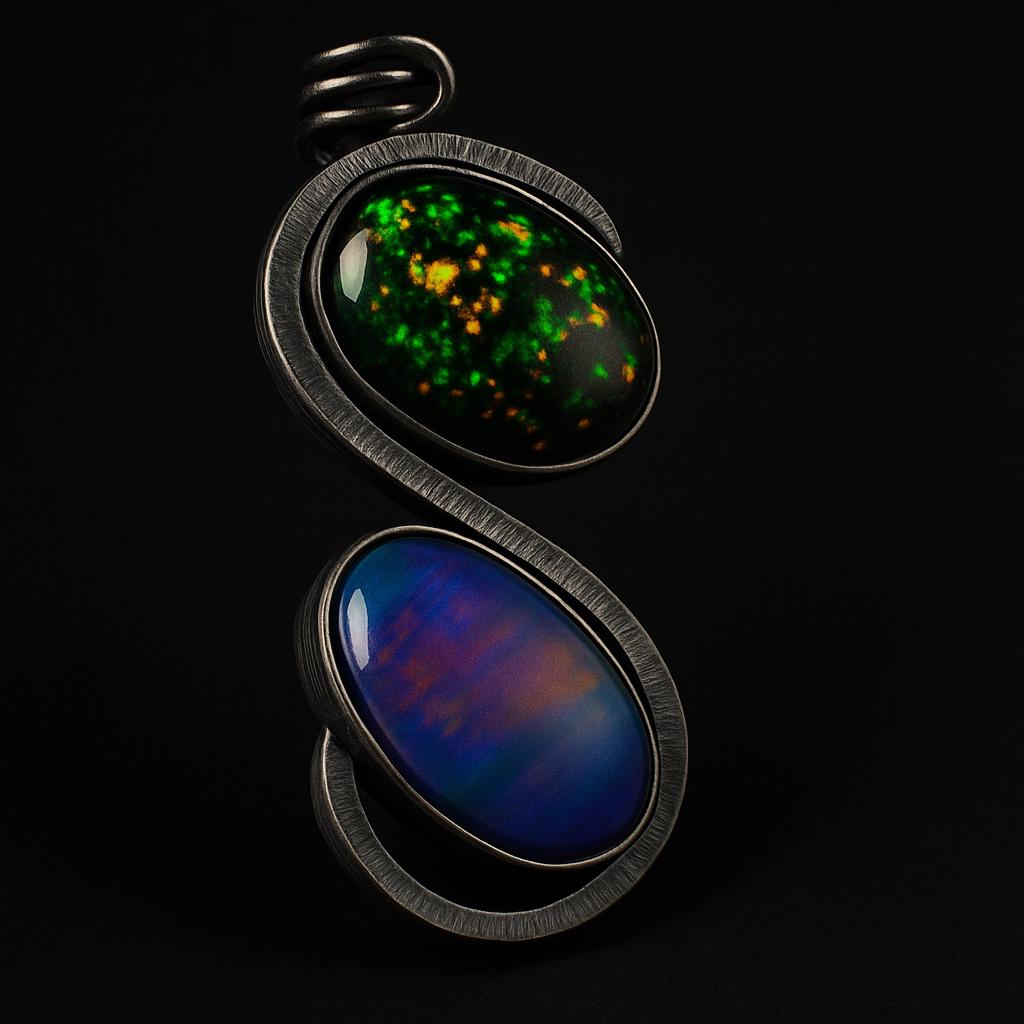 Natural Opal Pendant 38 ct Brazilian 925 Sterling Silver Oval October Birthstone for Gem Collections