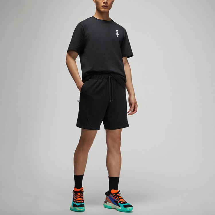 Jordan X Zion SS22 Zion Collaboration Logo Print Elastic Mid-Waist Shorts Men Shorts Black DR2114-010