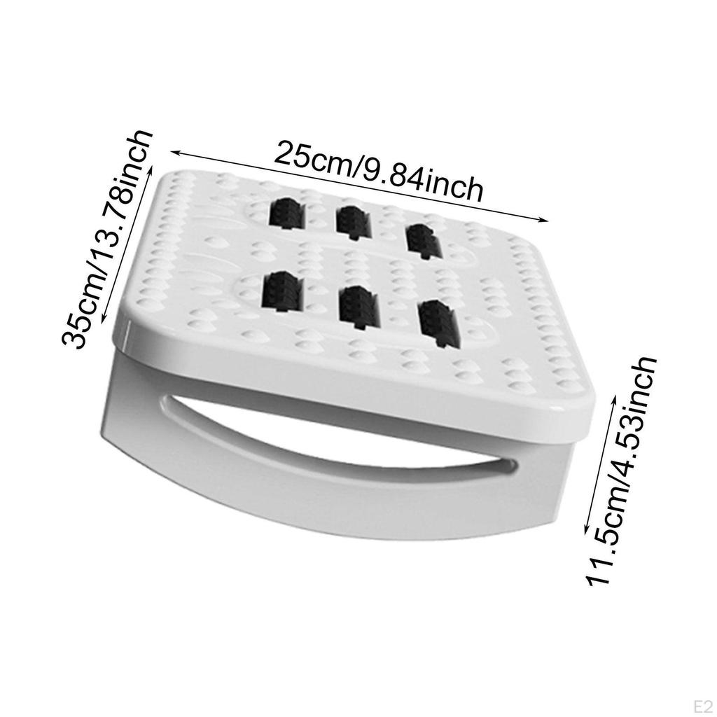 180° Adjustable Office Footrest, Double Row Massage Rollers, Textured Surface, Non-Slip