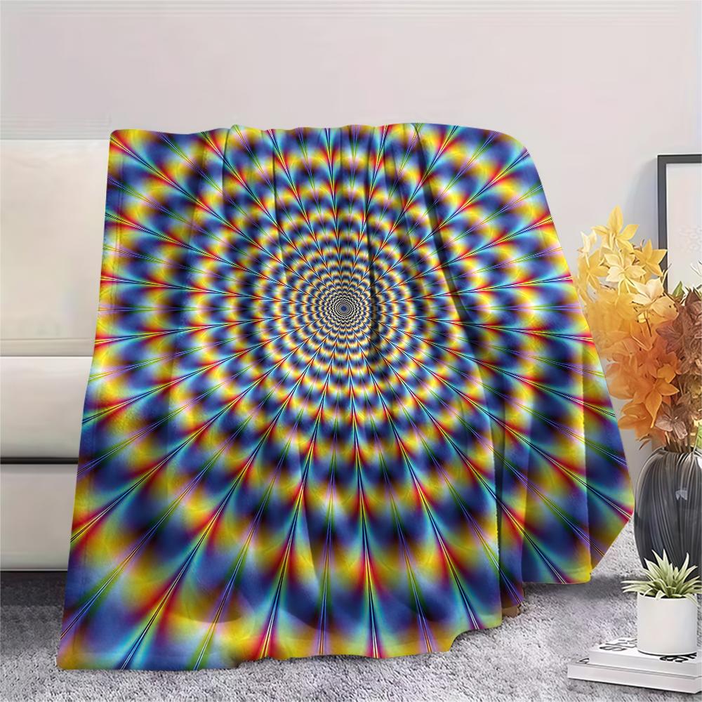 1Pc 3D Illusion Print Flannel Blanket, High Quality Comfortable for All Seasons, Home Decor, Warmth and Comfort, Perfect for Christmas Gifts