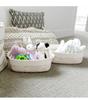 Cotton & Jute Woven Storage Basket - Cosmetics, Snacks, Sundries Organizer