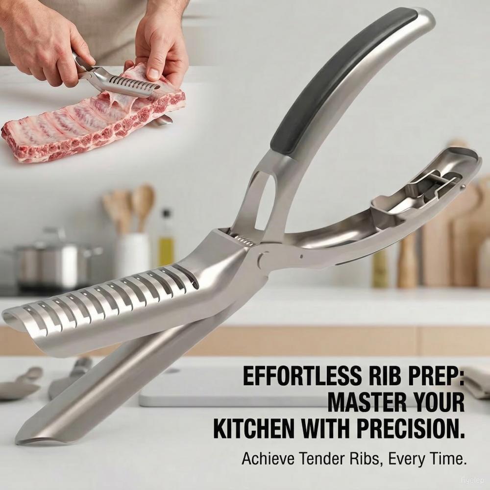 Stainless Steel Rib Membrane Remover Professional Rib Skinner Tool Bbq And Kitchen Use Easy To Operate Preparing Ribs And Meats