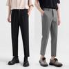 Nine-point Trousers Men's Summer Trend Slim-fitting Tapered Pants Advanced Drape Versatile Casual Light Business Pants Men