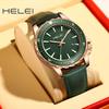 HELEI Fashion Sports Quartz Watch Date Magnetic Silicone Luminous Strap Men's Leather Wristwatch