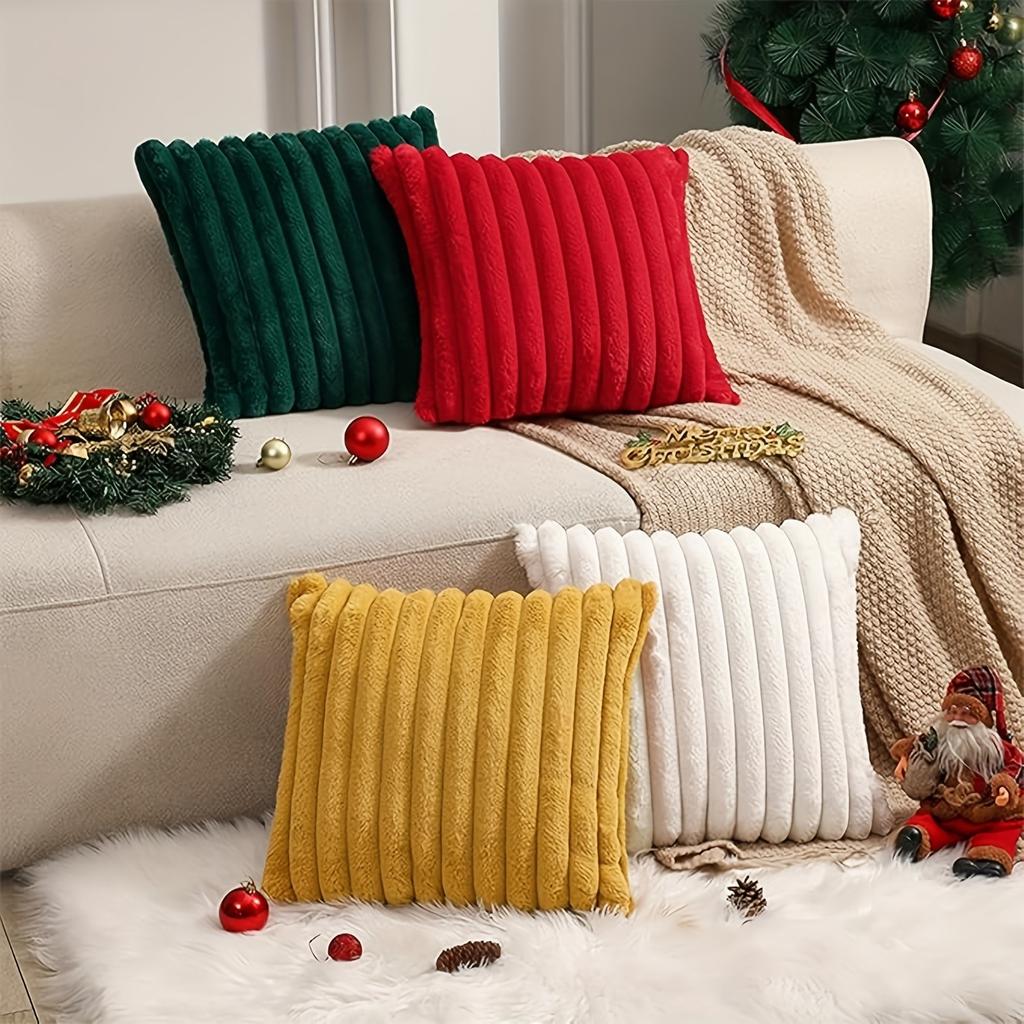 Copricuscini Gialli in Eco-pelliccia per Divano Cuscino Decorativo Copricuscini Rustici per Laurea Federe per Cuscini Stile Fattoria per Divano Letto Soggiorno 40/45CM