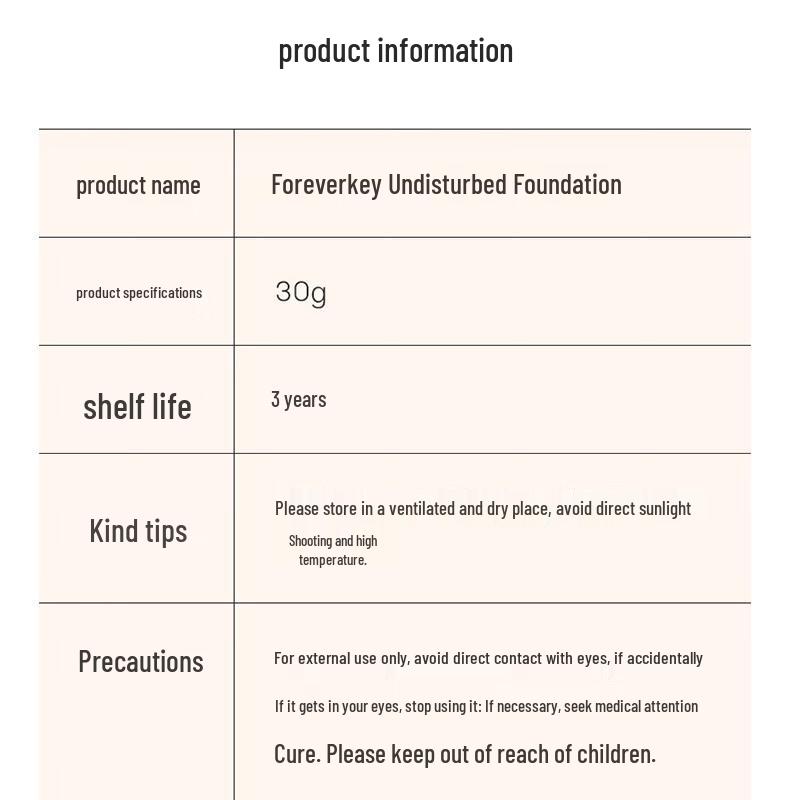 FOREVER·KEY Flawless Long-Wear Foundation