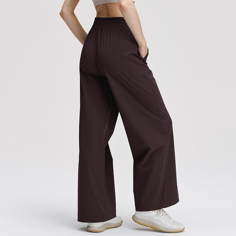 Lulu Damen Schlankmachende Schnelltrocknende High-Waist Wide-Leg Yoga- und Laufschweißhosen