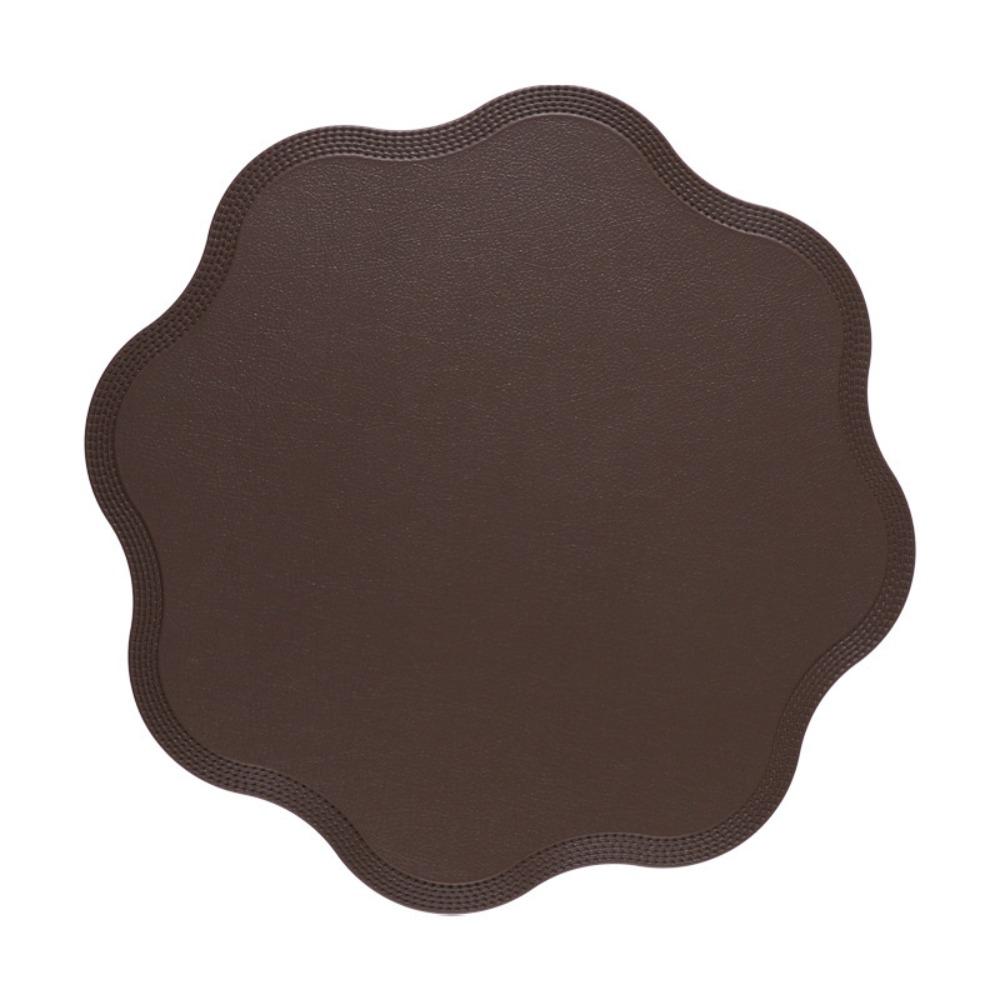 

Flower Shaped Tableware Mat Solid Color Non-Slip Placemats Kitchen Tableware коричневый