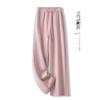 Women's Khaki Woolen Wide Leg Pants - Autumn/Winter 2024 Slimming Fleece-Lined Drapey Pants