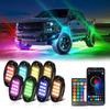 Universal LED Rock Lights 12 LEDs Underglow Lights for Truck Pickups Car ATV UTV SUV Remote Control Trail Rig Lamp