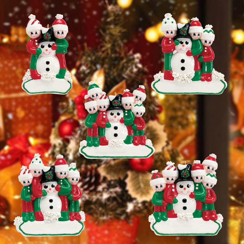 Minimalist Modern Elegant Snowman Family Alloy Christmas Tree Ornament For Celebration Joyful