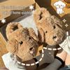 2025 Cute Tongue-Out Puppy Faux Fur Bag & Slippers - Thick-Soled, Warm, Non-Slip Cotton Shoes for Men & Women (Autumn/Winter)