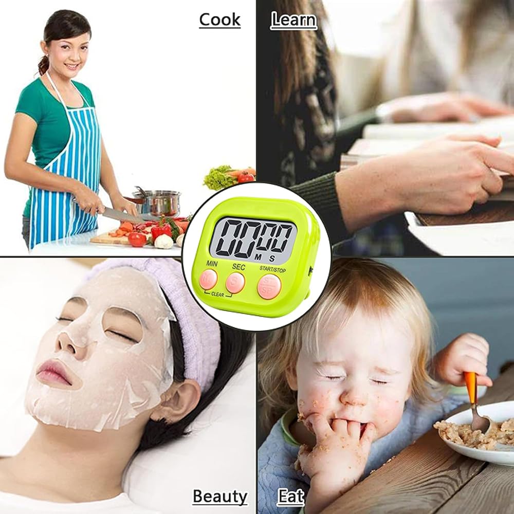 LeTradeJP Digital Timer Display Visual Electronic Learning Alarm for Reading, Kitchen, Study, and Exercise Training - Easy Operation Power Outlet