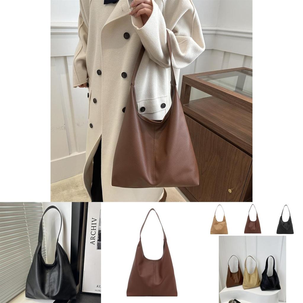Fashionable Everyday Tote Bag For Women Spacious And Stylish Pu Bag Available In Black Khaki Brown