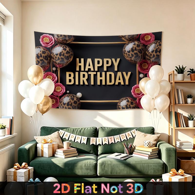 Party Backdrop Birthday Rose Pink Photo Booth Background Front Door Decor