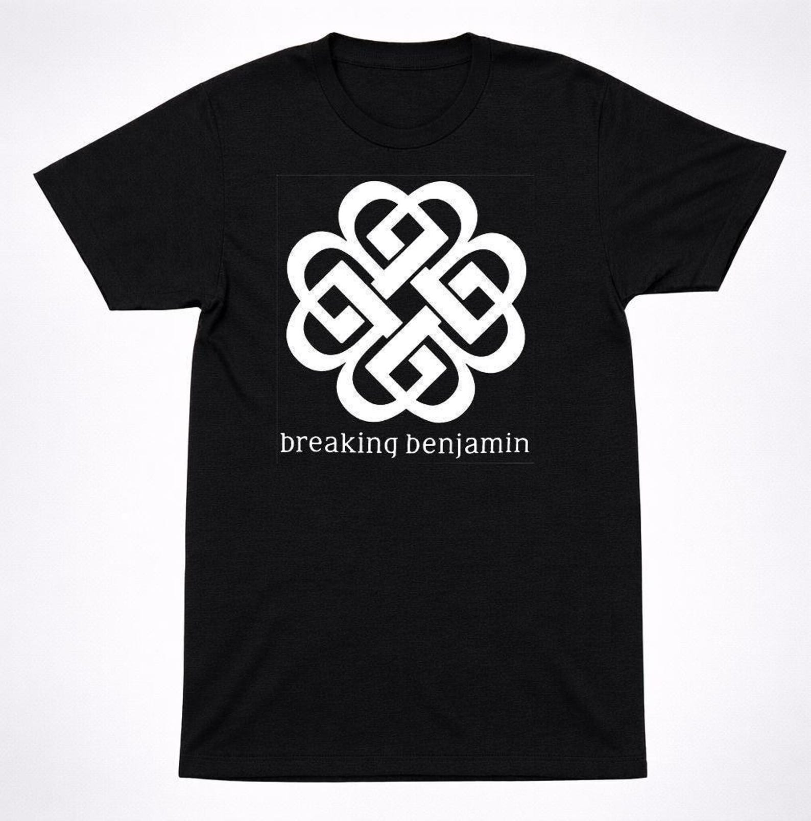 Breaking Benjamin Old Celtic Knot Logo T Shirt: Alternative Rock Minimalist Band Tee (Black, Soft Cotton, Unisex Sizes) XL
