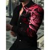 Trendy Tribal Print Long Sleeve Shirt, Slim Fit for Men