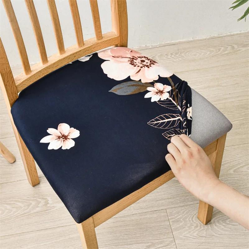 Stretch Chair Covers Dining Room Chairs Slipcover Seat Covers Removable Elastic Printed Chairs Protector for Living Room