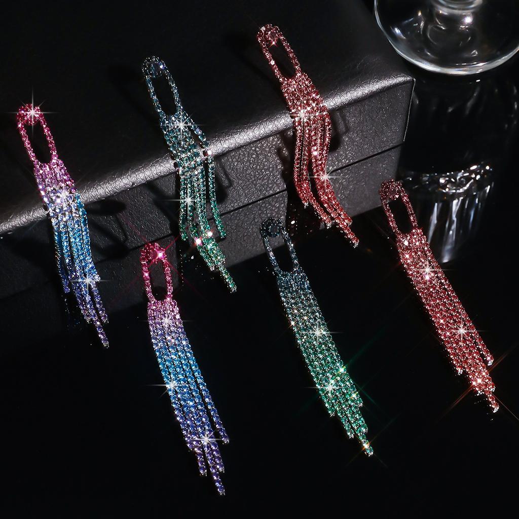Premium Luxury Diamond Long Fringed Earrings