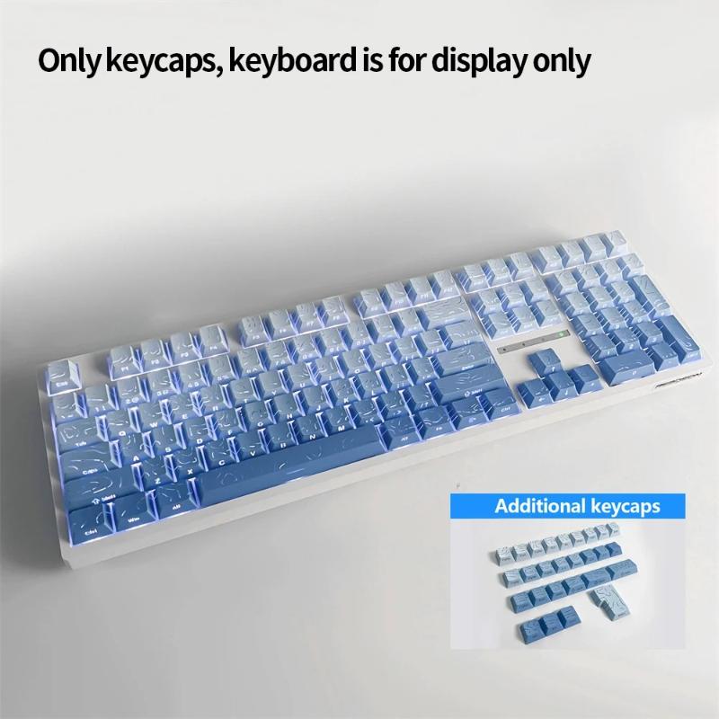 New Topographic Keycaps 4.0 Version Shine Through 98 Key PBT Cherry Profile Side Print Backlit for MX Gamer Mechanical Keyboard 3