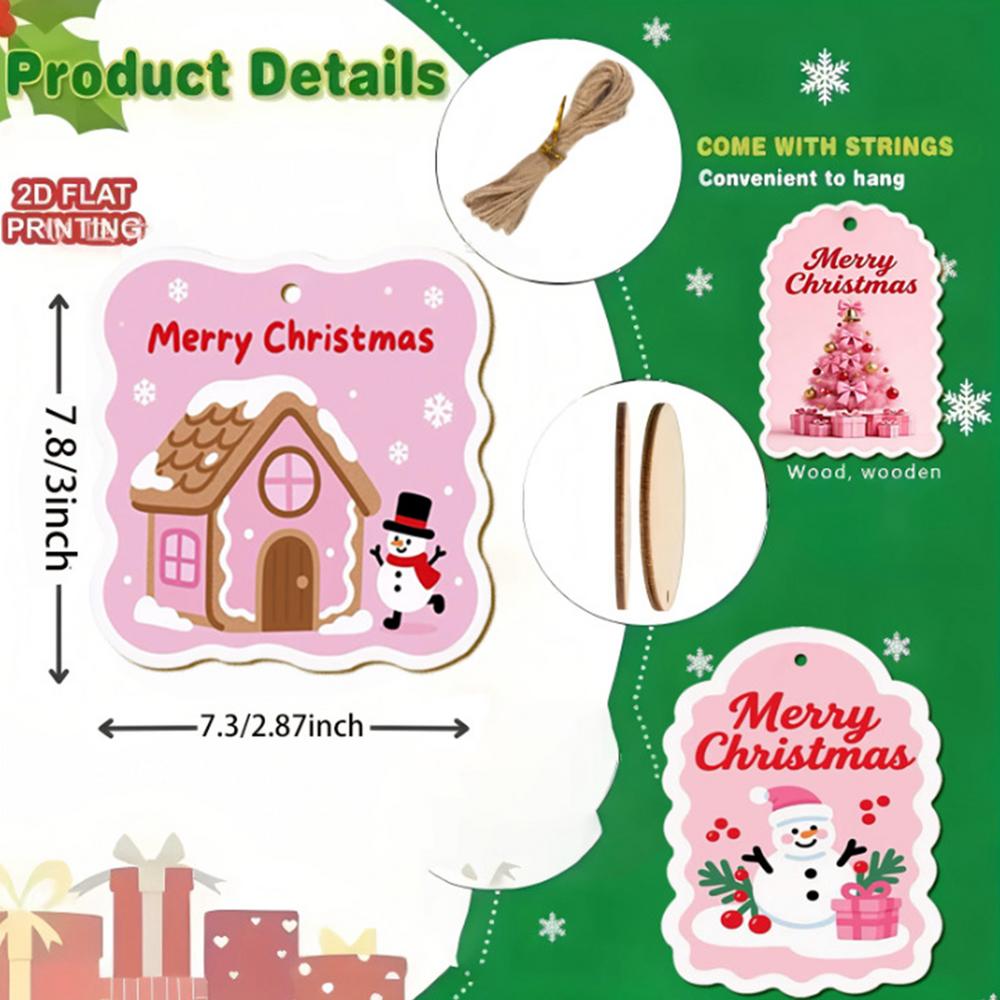 

Christmas Labels 30 Pieces Wooden Tags Crafts with Holes Ornaments for Holiday Crafting Birthday Halloween Party Favors OTHER