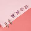 6PCS Stainless Steel Zircon Flower Pendant Hoop Earrings Set for Women Simple Butterfly Cartilage Earring Piercing Jewelry