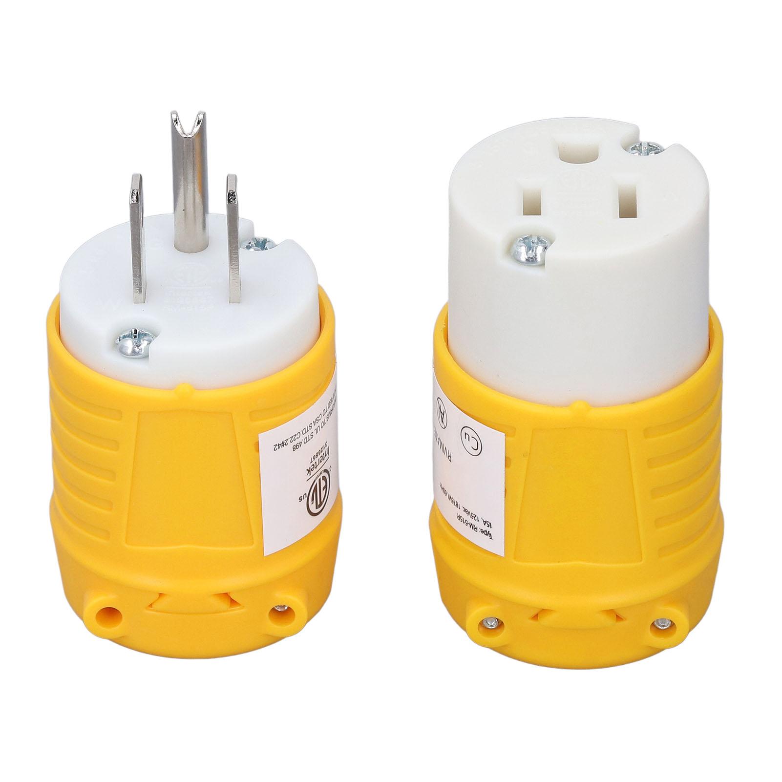 

Комплект вилки NEMA 5 15P и розетки NEMA 5 15R Электрический штекер-разъем Замена для кемпинга или автодома