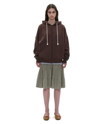 Partimento Woman Pwc Jersey Shirred Tiered Midi Skirt_Light Khaki
