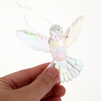 Transparent Bird Hanging Ornament Iridescent Acrylic Hummingbird For Home Party Christmas Decor Suncatcher Ceiling