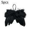5pcs Angel Wings Christmas Feather Baubles Tree Hanging Ornament Diy Decor Craft