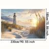 2D Flat Coastal Banner, Seagulls & Sand Dunes Background Cloth for Photoshoot