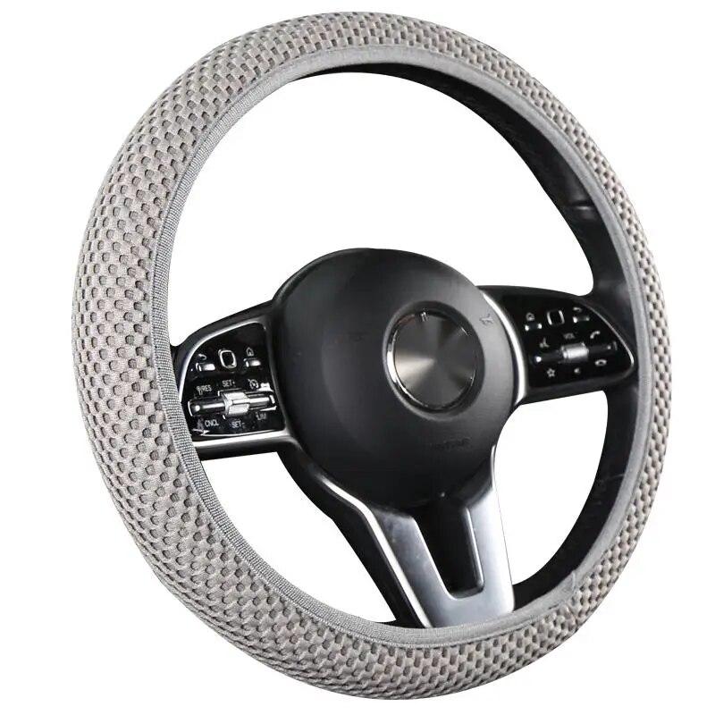 

Elastic Elastic Steering Wheel Cover, Warm in Winter, Cool in Summer, Universal 15 Inches (About 38.1 Cm), Microfiber Breathable серый