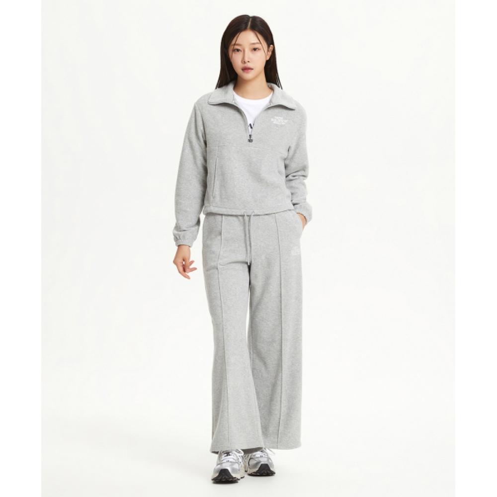 New Balance Nbmde4w942 Women Brushed Terry Fleece Half Zip Up Sweatshirt  Gray 