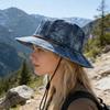 Unisex rybářská čepice Extra široký okraj Nastavitelný střih Turistický klobouk Bucket Větruodolná přezka Vypraný denim Venkovní cestování Ochrana proti UV