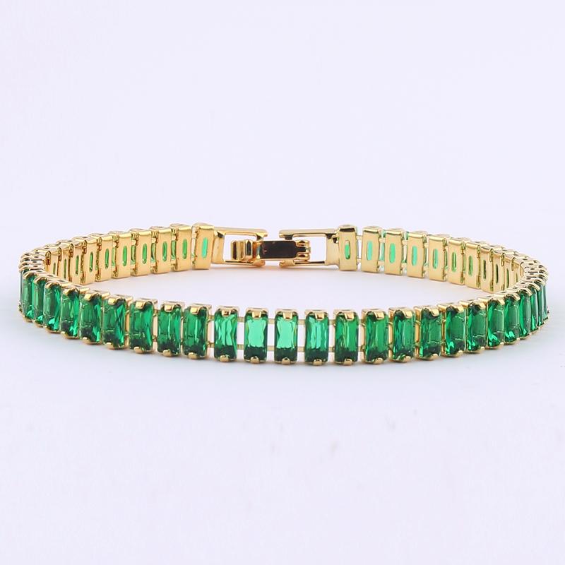 Women's Gold Colorful Choker Necklace Shiny Rainbow Crystal Zircon Tennis Chain Statement Jewelry Dropshipping
