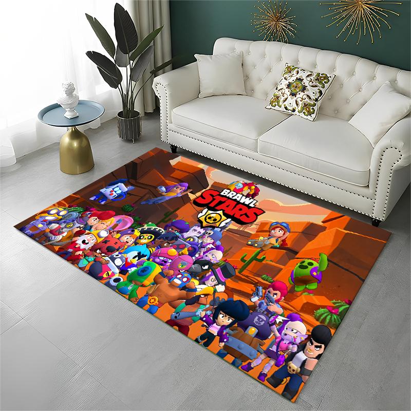 Cartoon B-Brawl Game Non-Slip Area Rug for Living Room,Bedroom,Playroom,Soft Carpet Floor Mat Home Decor Rug Kids Room Gift