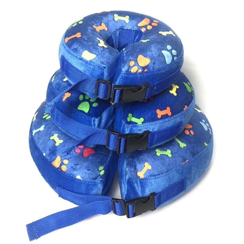 Comfortable Recovery Collar Inflatable After Surgery for Dogs Cats Wound Healing Easy to Eat and Drink Soft Lint
