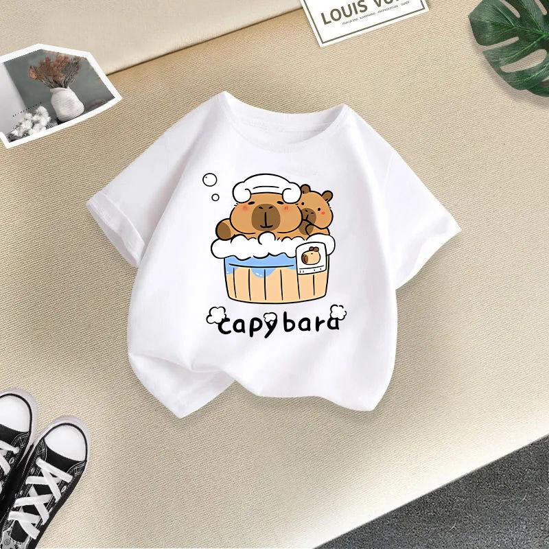 Children's Casual Short-sleeved T-shirt, Summer Boys' And Girls' Cute Capri Blouse