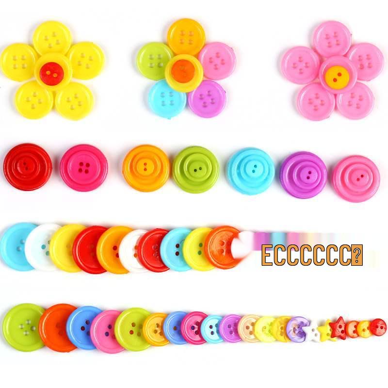 Colorful Resin Buttons for Kids' Creative DIY Projects and Pasting Painting