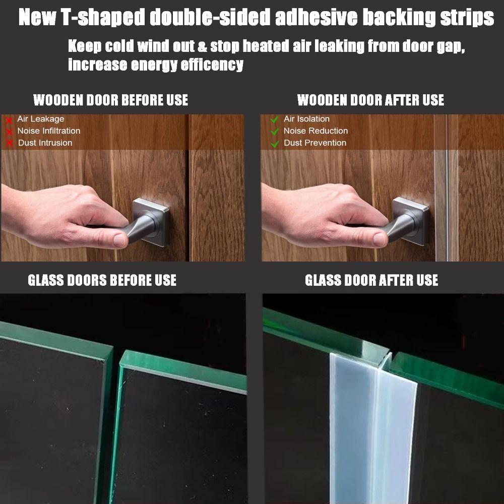 3/6M Self-adhesive Seal Strip for Windows Gaps Silicone Weather Stripping  Side of Door Frame