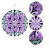10 Inch Bohemian Wind Chime Vibrant Purple Black Floral Design Metal Garden Decor 360 Degree Hanging Hook Perfect Gift for Spring Summer