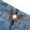 Strong Metal Waist Clip Pants Tighteners No-Sewing Butterfly Flower Buttons Pins Adjustable Snug Fit Jeans Accessory Buckle Extender for Loose Skirts