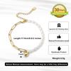 Pearl Jewelry 925 Silver Pearl Bracelet Heart Charm Paperclip Chain14K Gold Plated Freshwater Pearl Bracelet