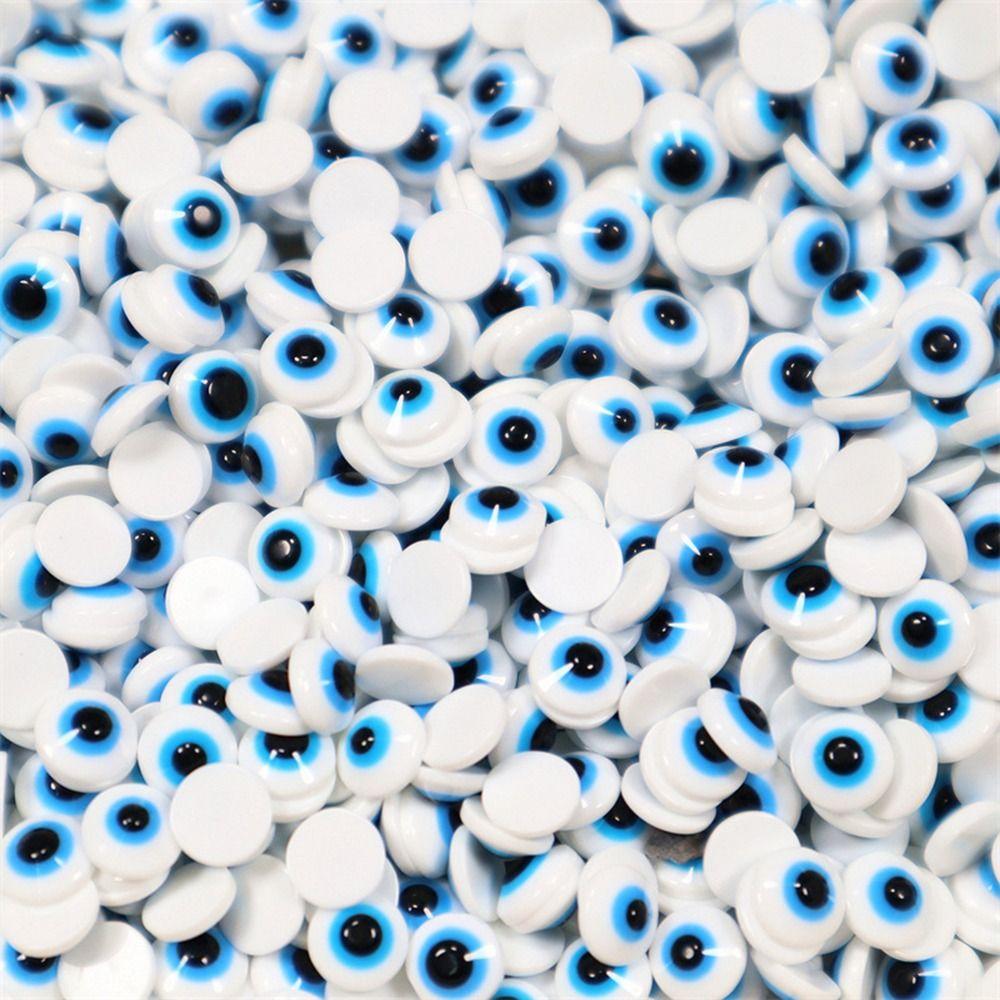 20Pcs Resin Blue Eyes Nail Art Decorations Flat 3D Nail Charms Easy To Apply Women