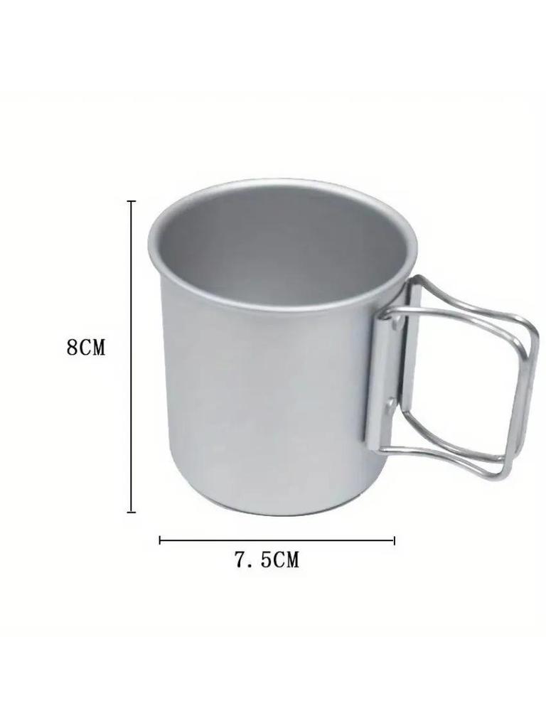 1 Pcs Outdoor Camping Cup With Foldable Handle Portable Ultra-light Aluminum Alloy Mug For Outdoor Hiking New Arrival 300ml