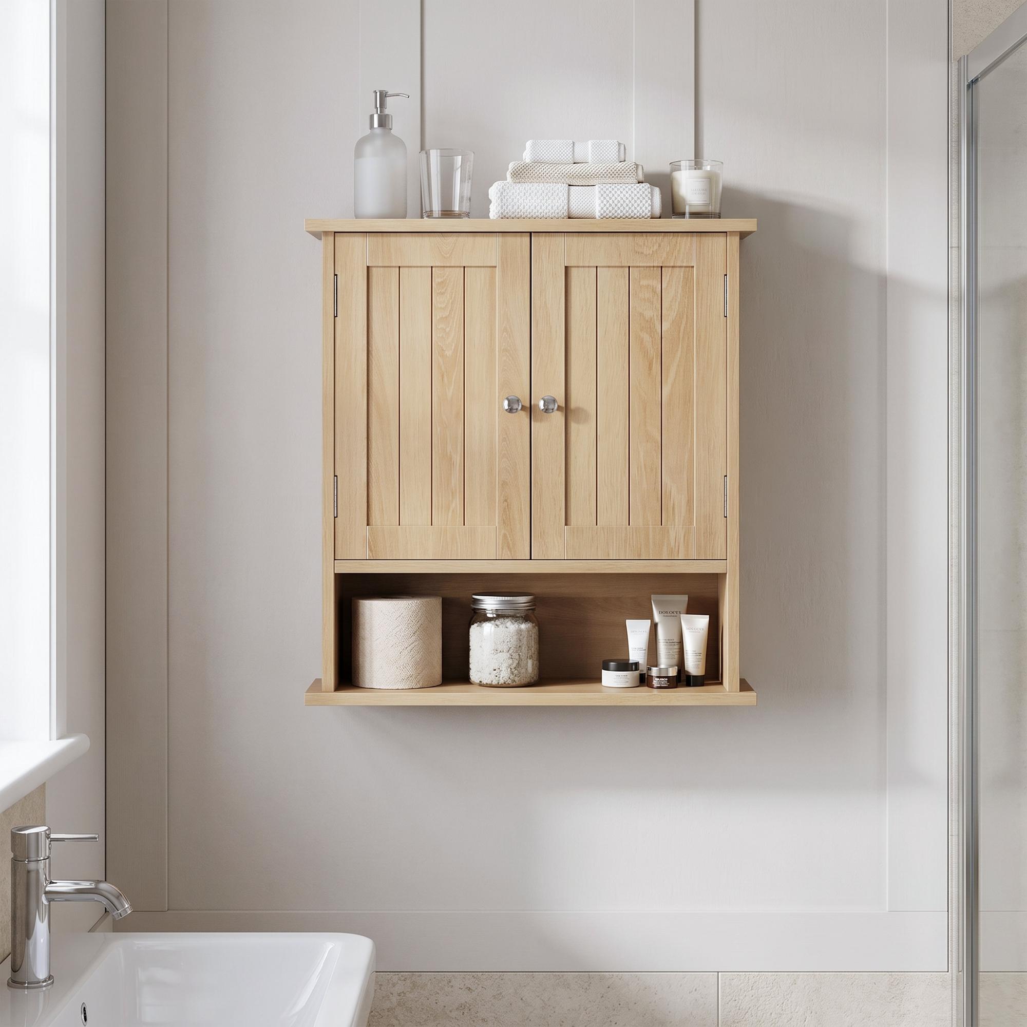 Multifunctional Bathroom Cabinet in Oak Style