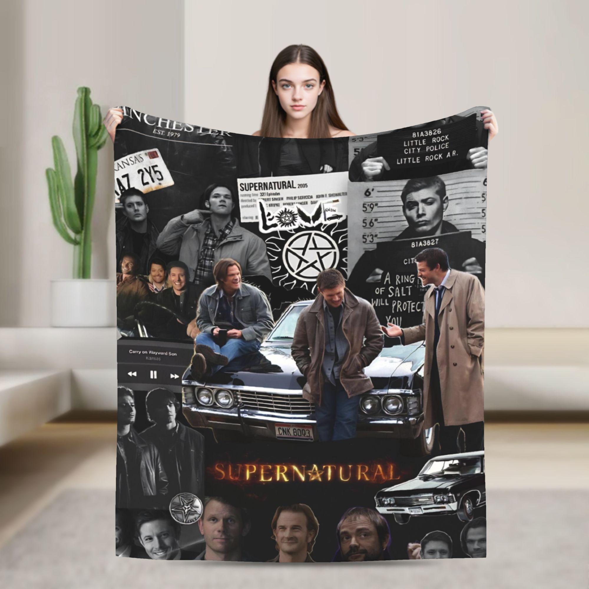 

Supernatural TV Super Soft Blanket Camping Plush Throw Blanket Aesthetic Couch Chair Flannel Bedspread Sofa Bed Cover 30x40in