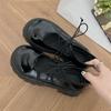 Fashion 2024 New Fashion Lace Up Hollow Lolita Shoes Women Platform Pumps Women's Punk Pu Leather Jk Uniform Shoes Mary Janes Shoes