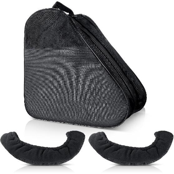 1 Set Roller Skate Bag and Ice Blade Cover Adjustable Shoulder Strap Fits Quad Inline Skates and Most Roller Skating Accessories